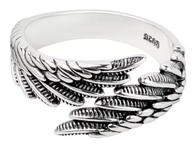 Foto 1 | Foto 1 | Anillo Xtellar Baño De Plata Alas De Ángel Hombres Mujeres