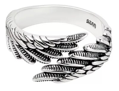 Foto 2 | Foto 2 | Anillo Xtellar Baño De Plata Alas De Ángel Hombres Mujeres