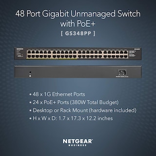 Foto 2 | Foto 2 | Conmutador Netgear Gs348pp De 48 Puertos Gigabit Ethernet Poe+ De 380 W - Venta Internacional.