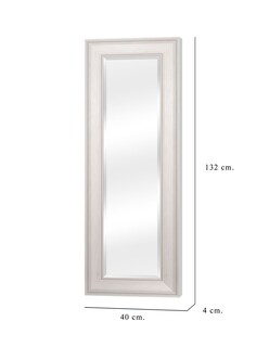 Foto 6 | Foto 6 | Espejo De Pared Enmarcado En Color Blanco Con Textura De Madera | Fine Art Tj - 40 X 132 Cm