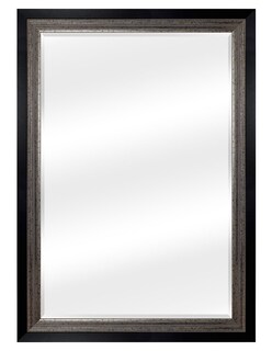 Foto 1 | Foto 1 | Espejo De Pared Enmarcado En Color Negro Con Acentos Champán | Fine Art Tj - 71 X 101 Cm