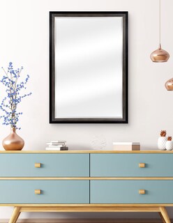 Foto 2 | Foto 2 | Espejo De Pared Enmarcado En Color Negro Con Acentos Champán | Fine Art Tj - 71 X 101 Cm