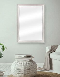 Foto 4 | Foto 4 | Espejo De Pared Enmarcado En Color Blanco Con Textura De Madera | Fine Art Tj - 71 X 101 Cm