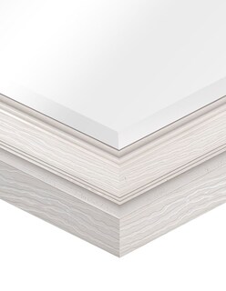 Foto 5 | Foto 5 | Espejo De Pared Enmarcado En Color Blanco Con Textura De Madera | Fine Art Tj - 71 X 101 Cm