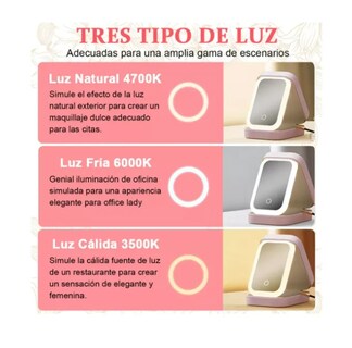 Foto 3 | Foto 3 | Espejo con Luz Led Recargable y Estuche de Maquillaje de Viaj