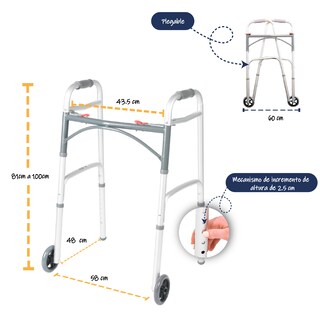 Foto 4 | Foto 4 | Drive Medical Deluxe - Andador Plegable De Dos Botones Con Ruedas De 5 Pulgadas