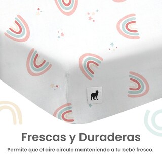 Foto 4 | Foto 4 | Set 2 Sábanas De Cajón Nap Baby Para Cama Cuna 95x140cm - Arcoiris Love