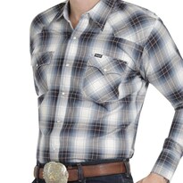 Camisa Vaquera Wrangler Hombre Regular Fit Manga Larga 794 Azul Marino