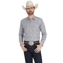 Camisa Vaquera Wrangler Hombre Slim Fit Manga Larga 546 Gris
