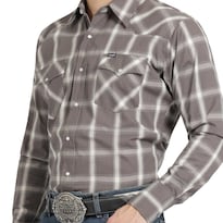 Camisa Vaquera Wrangler Hombre Regular Fit Manga Larga 791 Gris