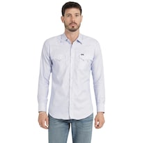 Camisa Vaquera Wrangler Hombre Slim Fit Manga Larga 569 Azul Cielo