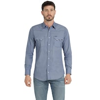 Camisa Vaquera Wrangler Hombre Slim Fit Manga Larga 575 Azul