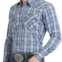 Camisa Vaquera Wrangler Hombre Regular Fit Manga Larga 816 Azul