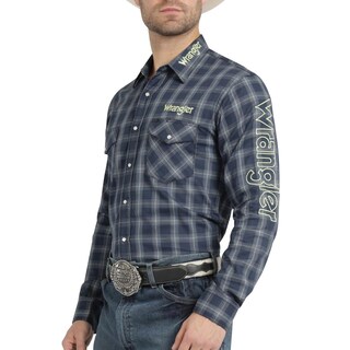 Foto 1 | Foto 1 | Camisa Vaquera Wrangler Hombre Regular Fit Manga Larga 800 Azul Marino