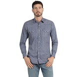 Camisa Vaquera Wrangler Hombre Slim Fit Manga Larga 573 Azul