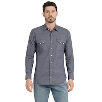 Camisa Vaquera Wrangler Hombre Slim Fit Manga Larga 572 Azul Marino