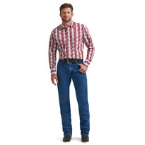 Camisa Vaquera Wrangler Hombre Regular Fit Manga Larga 824 Vino