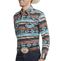 Camisa Vaquera Wrangler Hombre Regular Fit Manga Larga 820 Negro