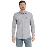 Camisa Vaquera Wrangler Hombre Slim Fit Manga Larga 576 Gris