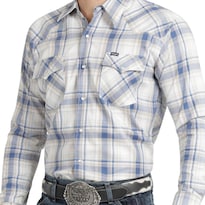 Camisa Vaquera Wrangler Hombre Regular Fit Manga Larga 808 Azul