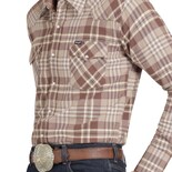 Camisa Vaquera Wrangler Hombre Regular Fit Manga Larga 789 Cafe