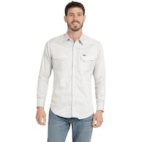 Camisa Vaquera Wrangler Hombre Slim Fit Manga Larga 568 Blanco