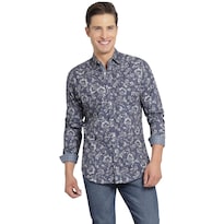 Camisa Vaquera Wrangler Hombre Slim Fit Manga Larga 557 Azul Marino
