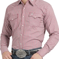 Camisa Vaquera Wrangler Hombre Regular Fit Manga Larga 847 Vino