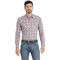 Camisa Vaquera Wrangler Hombre Slim Fit Manga Larga 813 Rosa