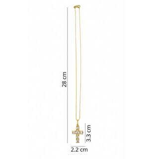 Foto 3 | Foto 3 | Set Mancini Dorado Dije Cruz Zirconia Chapa De Oro 14k