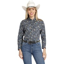 Blusa Vaquera Wrangler Mujer Slim Fit Manga Larga 687 Azul Marino
