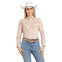 Blusa Vaquera Wrangler Mujer Slim Fit Manga Larga 685 Beige