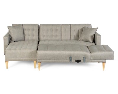 Foto 4 | Foto 4 | Sala Modular Doble Chaise Makora Marietta Con Memory Foam Color Gris Claro Lino Respaldo Reclinable De 3 Posiciones