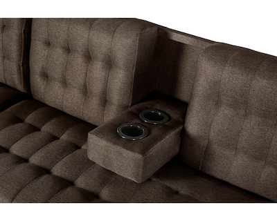 Foto 6 | Foto 6 | Sala Modular Doble Chaise Makora Marietta Con Memory Foam Color Chocolate Lino Respaldo Reclinable De 3 Posiciones