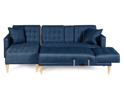 Foto 4 | Foto 4 | Sala Modular Doble Chaise Makora Marietta Con Memory Foam Color Azul Lino Respaldo Reclinable De 3 Posiciones