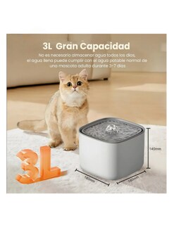 Foto 4 | Foto 4 | Fuente Para Gato Bebedero Para Mascotas Filtro 3l Color Blanco