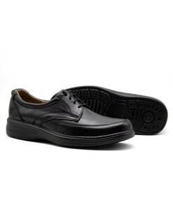 Foto 5 | Foto 5 | Zapato Comodo Hombre Pie Diabetico Piel Borrego Negro Agujetas