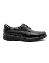 Zapato Comodo Hombre Pie Diabetico Piel Borrego Negro Agujetas