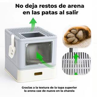 Foto 7 | Foto 7 | Arenero Cerrado Para Gato Bandeja Alta Inoxidable Anti Olor Gris Mu:4life