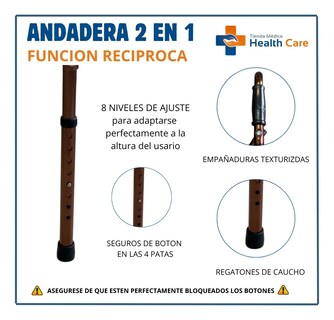 Foto 5 | Foto 5 | Andadera Aluminio Funcion 2 En 1 Plegable Ortopedica Estandar Adulto Variacion En Altura Bronce De Lujo
