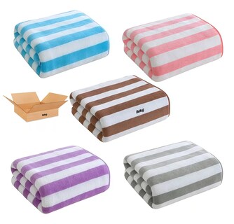Foto 1 | Foto 1 | 5pcs Toallas Baño De Cuerpo Completo Grande 140x70cm Ralladas Diferentes Colores