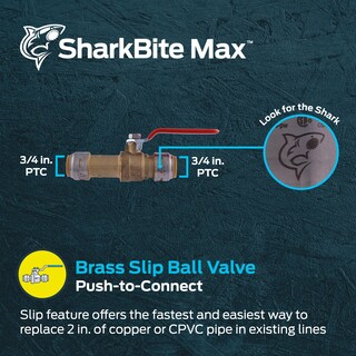 Foto 2 | Foto 2 | Válvula Esférica Sharkbite Max 3/4 Slip Push Para Conectar Latón - Venta Internacional.