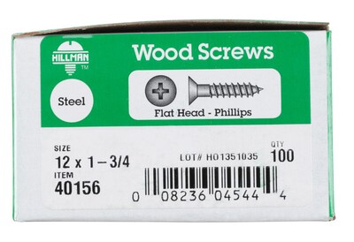 Foto 2 | Foto 2 | Tornillos Para Madera Hillman Phillips Número 12 X 4 45 Cm L Galvanizados - Venta Internacional.