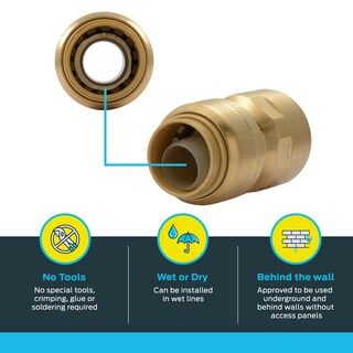 Foto 3 | Foto 3 | Adaptador De Plomería A Presión De Latón Sharkbite Fnpt De 1/2 Pulgada - Venta Internacional.
