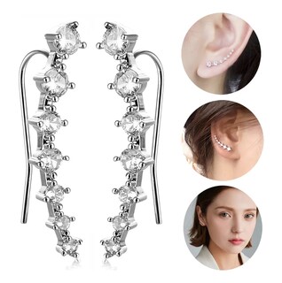 Foto 3 | Foto 3 | Aretes Mujer Trepador De 7 Zirconia Color Plata