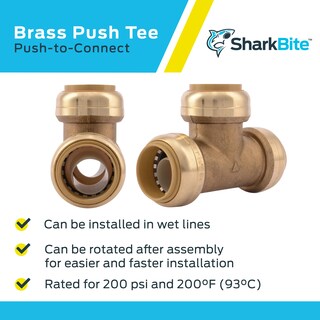 Foto 4 | Foto 4 | Accesorio De Plomería Sharkbite De Latón Con Conexión A Presión En T De 1 Pulgada - Venta Internacional.