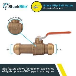 Foto 2 | Foto 2 | Válvula De Bola Deslizante Sharkbite De 1 Pulgada Empuja Para Conectar Latón - Venta Internacional.