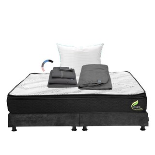 Foto 1 | Foto 1 | Colchón Restonic Enzo King Size+box Dicasa Gris+almohada Royal+protector Lux+sábanas Royal