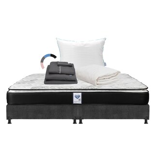 Foto 1 | Foto 1 | Colchón Spring Air Premier King Size+box Dicasa Gris+almohada Royal+protector Ultra+sábanas Royal
