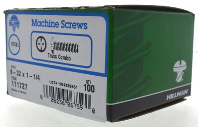 Foto 3 | Foto 3 | Tornillos De Máquina Hillman Con Cabeza De Celosía De Zinc 8-32 X 3 2 Cm Paquete De 100 - Venta Internacional.